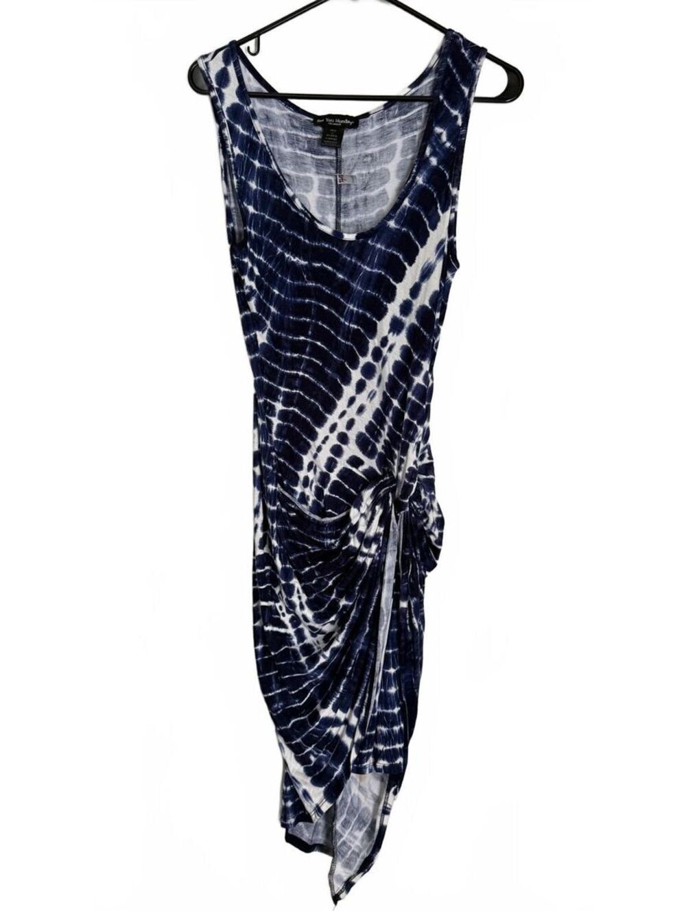 See You Monday Dress NEW Large Blue White Grecian Tie Dye Bodycon Indie Summer